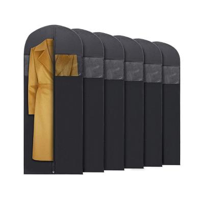 China Recyclable Luxury Disposable Custom Logo Black Heavy Duty Garment Bags For Dresses for sale