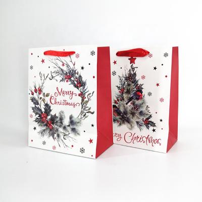 China Recyclable 2021 Christmas Card Paper Bags With Various Styles Beautifully Printing For Gift Packaging for sale