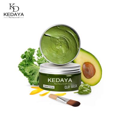 China Kedaya Logo Oem Private Label Organic Custom Cleansing Moisturizer Detox Hydrating Repairing Face Avocado Clay Mud Mask for sale