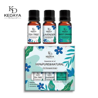 China Skin Revitalizer Kedaya Private Label 3pcs 100% Pure Therapeutic Grade Lavender Aromatherapy Essential Oil Gift Set Natural for sale