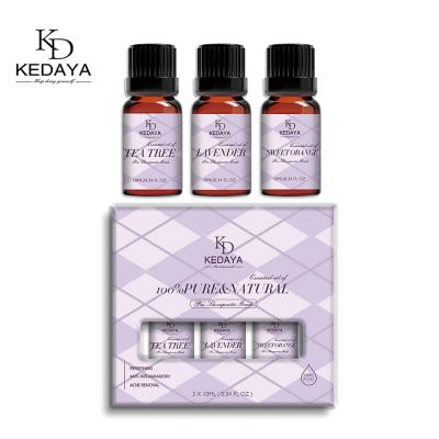 China Aromatherapy Kedaya 10ml 100% Skin Revitalizer Pure Organic Lemon Peppermint Eucalyptus Bulk Blend Fragrance Essential Oil Gift Set for sale