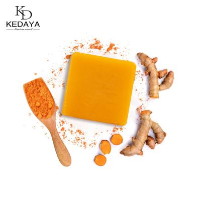 China Kedaya Private Label Skin Care Base Cleansing Organic Natural Lightening Exfoliate Cleansing Nourishing Whitening Handmade Turmeric Bar Soap for sale