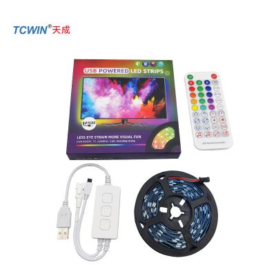 China Music Sync/APP Remote Control/Voice Recognition/Time Set RGB 5050 Led Strip Light App Control Music Sync USB Waterproof 5v TV Led Backlight 5m 3m For Lamp At Home living room decoration home for sale