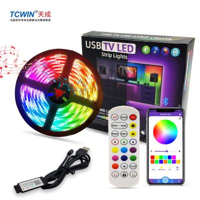 China Music Sync / APP Remote Control / Voice Recognition / APP Time Smart Led Backlight Flexible Lights smd5050 RGB Sound Colors Remote Control Sync Set Music TV Roll Band Hotel Interior Decoration for sale