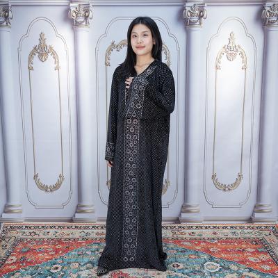 China Latest Design 2022 Diamond Rhinestone Abaya African Adult Luxury Islamic Clothing Kaftan Style Muslim Dress for sale