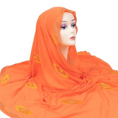 China New Design Drill Chiffon African Hijab Warm Shawl Muslim Women's Scarf 180*80cm Hijab 180*80cm for sale