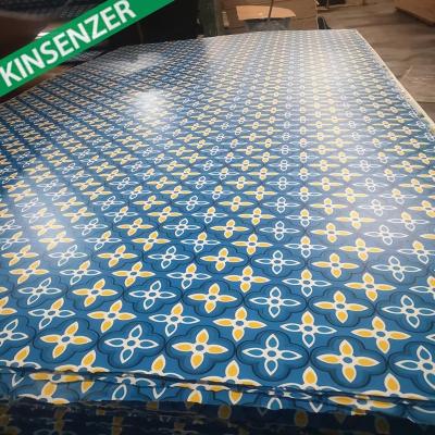 China Modern Flower Colored Plywood Different Types Of Polyester Paper Faced Plywood / Fancy Plywood for sale