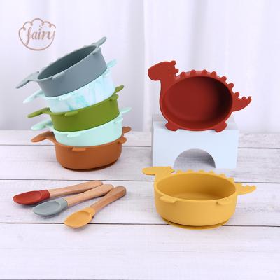 China Children's Custom Logo Animal Shape Food Grade Silicone Private Baby Suction Bowl for sale