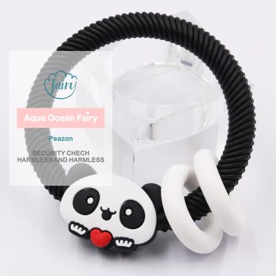 China Toy New Arrival Wearable Soft Panda Shape Silicone Baby Wrist Teethers Bpa Free Wholesale for sale