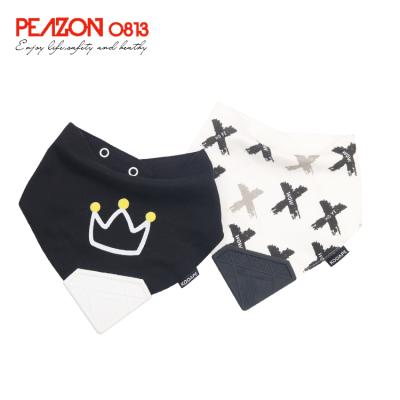 China Good Quality Baby Plain Boy Antibacterial Bibs With Teething Corner Teether Wholesale for sale