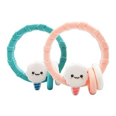 China Wholesale Bpa Free Silicone Baby Teether Ring Infant Teething Toy Custom New Design Safe/Eco-friendly/Non-toxic for sale