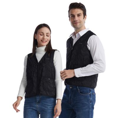 China Breathable Wear Inside Winter Waistcoat Jacket V-Neck Heating Vest Suit Sleeveless Vest With Power Heating Bank for sale