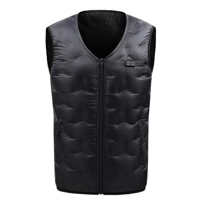 China Custom Made Sleeveless USB High Quality Waterproof Heated Vest Gray Duck Down Winter Bubble Vest in stock for sale