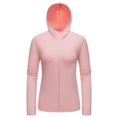 China Soft Outdoor Uf 50+ Sun UV Protection Long Sleeve Lightweight Hoodie Jaccket For Women for sale