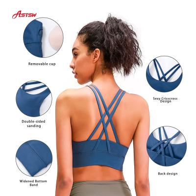 China 2021 New Design Breathable Spring Bra Lulu Style Fitness Womens Activewear Yoga U-bra Sports for sale