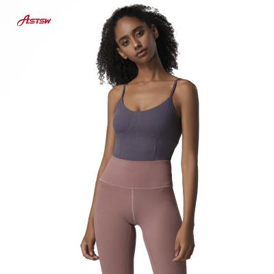 China Breathable Seamless Design Fitness Clothing Seamless Women One Shoulder Sports Cropped Top for sale