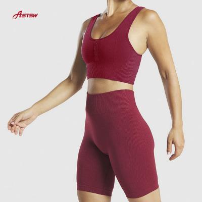 China New Design Summer Breathable High Waist Seamless Leggings And Seamless Sports Bra Yoga Set for sale