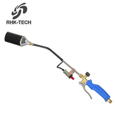 China Powerful Firepower RHK LPG Electronic Self Self Igniting Weed Torch 70000 Btu Flame Gas Weed Burner Propane Torch With Flame Control Valve for sale