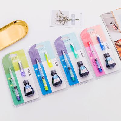 China For Students Elegant Calligraphy Transparent Plastic Seed Gifts Pen Cheap Plastic Fountain for sale