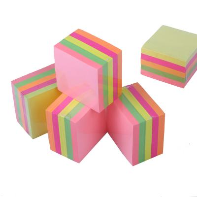 China 500 Sheets Memo Pad Fluorescent Paper Self-adhesive Note Sticky Notes for sale