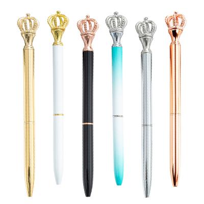 China office & Ball Pen Crown Ballpoint Pen Promotional Beautiful Luxury Cute School Pen Gift Metal for sale