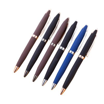 China office & School Pen Hot Selling Luxury Classic Sandy Metal Paint Grind Custom Ballpoint Pen for sale