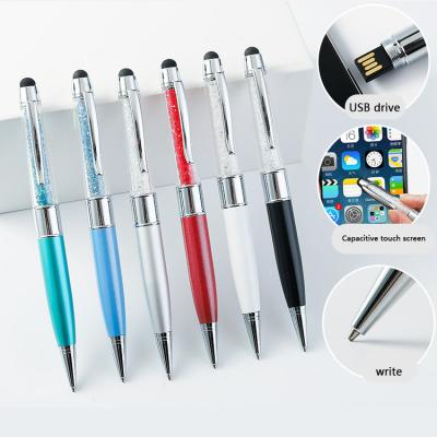 China office & Metal Pen With Usb Flash Drive Crystal Ball Pen from School Pen Factory Price High Quality for sale