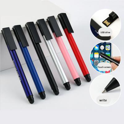 China office & School Pen Wholesale Price 3 in 1 Promotional Pen Usb Pens Tip With Logo Metal Stylus Pen for sale