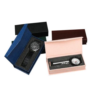 China Handmade Custom Luxury Rigid Logo Cardboard Paper Watch Box Gift Display Packaging Storage Cases for sale