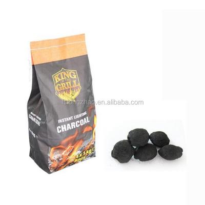 China Smokeless Charcoal for Grilling in Pillow Shaped Barbecue Charcoal Briquette for sale