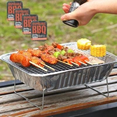 China Easily Assembled Aluminum Instant BBQ Grill Disposable BBQ Grill In Aluminum Tray for sale