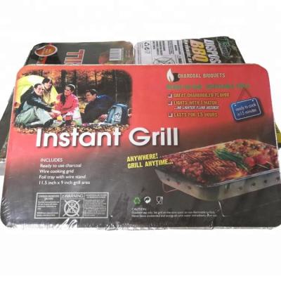 China Easily Assembled Disposable Instant Grill Picnic Party Use Outdoor Disposable Aluminum Foil BBQ Grill for sale