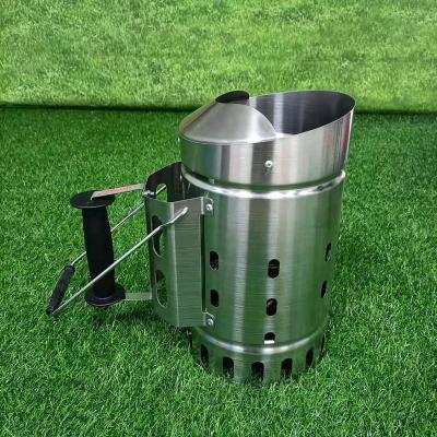 China Easily Assembled 2021 New Modern Design Large Capacity Stainless Steel Charcoal Starter With Handle for sale