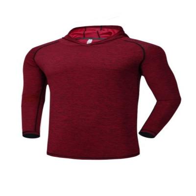 China Anti-wrinkle 92% polyether fiber 8% spandex Long Sleeve Hooded Sweatshirts with Men Pullover Suitable for both genders in sports for sale