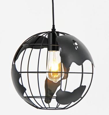 China Vintage Industrial Earth Wrought Iron Ball Shape Decorative Pendant Lamp for sale