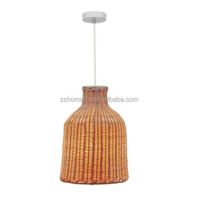 China Asian Bamboo Pendant Light Lamparas , Boho Bottle Bamboo Lamp Shade Bamboo Hanging Pendant Light for sale