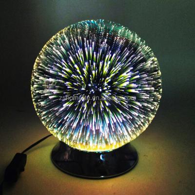 China Modern Style Glass Ball Firework Lamp 3D Night Light Romantic LED Desk Lamp for sale