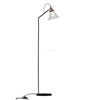 China Retro Vintage Simple Modern Iron Style Glass Attic Bracket Floor Lamp Lighting for sale