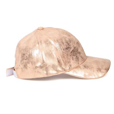 China Creative high quality Euramerican artificial leather sports hat wholesale color waterproof shiny baseball cap for sale