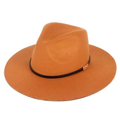 China Character Hat Fashion Classic Plain Unisex OEM Customized Faux Cashmere Fedora With Belt For Adult Child for sale