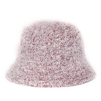 China Wholesale COMMON Angora Fur Rabbit Fur Rabbit Hair Quality Fisherman Girl Knitted Bucket Cap Winter Warm Hats For Women for sale