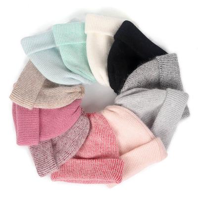 China COMMON Wholesale Fashion Thicken Acrylic Wool Beanie Knitted Hats For Women Winter Rabbit Fur Skull Cap Beani Girls Warm Caps for sale