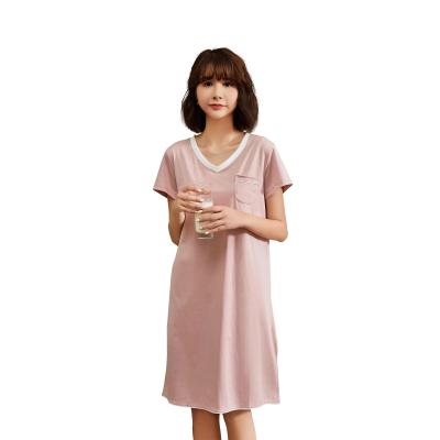 China Factory Wholesale 618042 QUICK DRY V-Neckline Cotton Sleepwear Women's Sleepwear Dress Comfortable Women's Nightgown Sleepwear For Women for sale