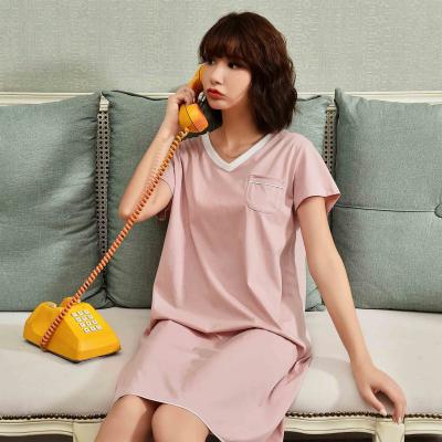 China 2022 Girls Cotton QUICK DRY Custom Nightgown For Ladies Women's Sleepwear Soft Dress Women Nightgowns Girl Nightwear Dress for sale