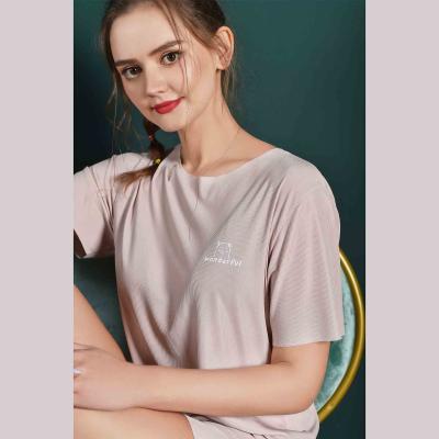 China 2022 New 618100 Ladies QUICK DRY Short Sleeve Lounge Set Nightgowns Pajamas Women's Sleepwear For Girls for sale