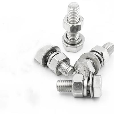 China Daily home improvement HYSTIC High Quality 304 Stainless Steel Wheel Bolt Hexagonal Outer Screws Four-Piece Combination Whole Teeth High-Strength Bolt for sale