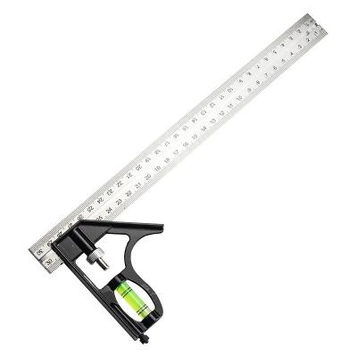 China ABS & Stainless Steel HYSTIC 300mm Stainless Steel Multi-Function Moving Combination Square 45 Degree Right Angle Horizontal Movement Tape Measure for sale