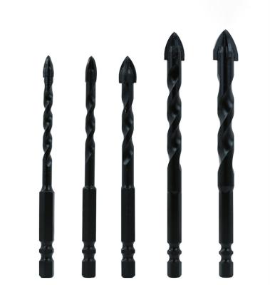 China Metal Steel Drilling HYSTIC Black hexagonal handle alloy triangular drill bits for wood, glass, and concrete for sale