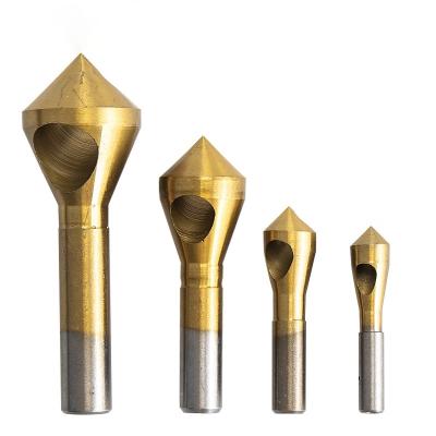 China Marble 4PC High-Speed Titanium-Plated 90-Degree Chamfering Drill Bits Round-Handle Zero-Edge Tool for sale