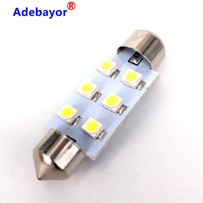 China DC12V C5W 6SMD Metal Automobile Light Led Roof Lamp Dome Interior Reading Festoon 1210 Led Bulbs For Car for sale